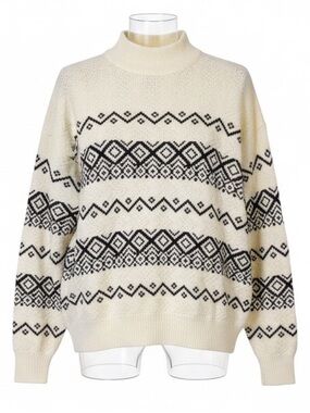 Vintage Rainbow Ridge Mock Neck Textured Sweater